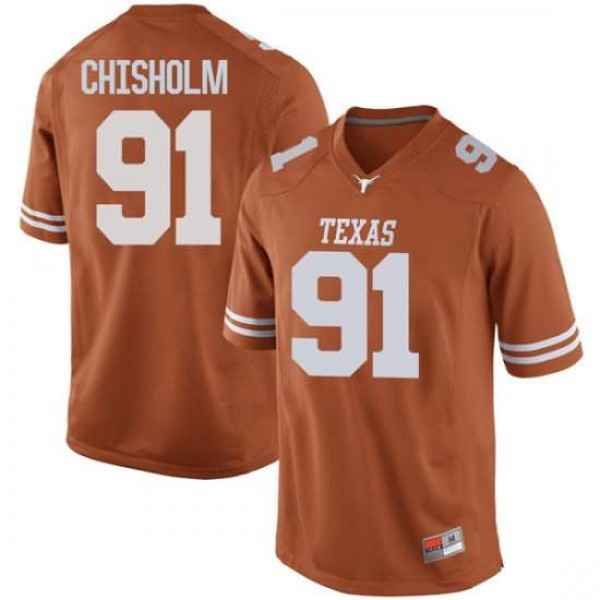 Mens Texas Longhorns #91 Jamari Chisholm Game NCAA Jersey Orange
